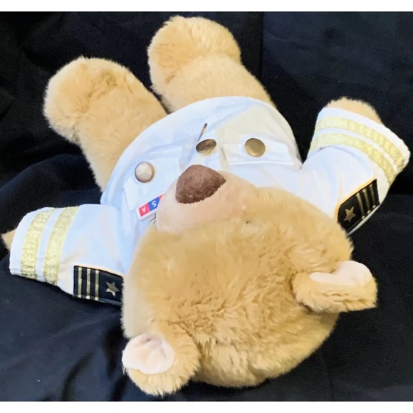 Build A Bear Workshop Brown Bear Plush White Navy Uniform Shirt Stuffed Animal - Picture 8 of 12